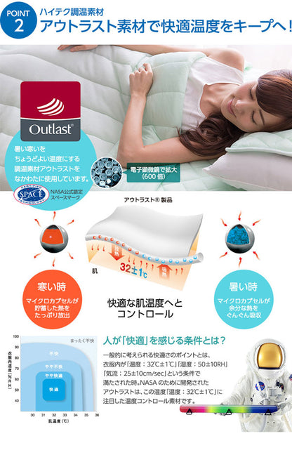 アウトラスト OUTLAST ナイスクール素材使用 接触冷感 快適快眠クールケット セミダブル