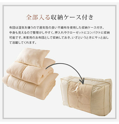 布団セット シングル 7点 増量2.0kg スモールフェザー羽根布団 無地 掛布団 敷布団 枕 収納袋 カバー付き ピーチスキン加工 ふんわり 寝具セット 寝具 新生活 一人暮らし おしゃれ(代引不可)