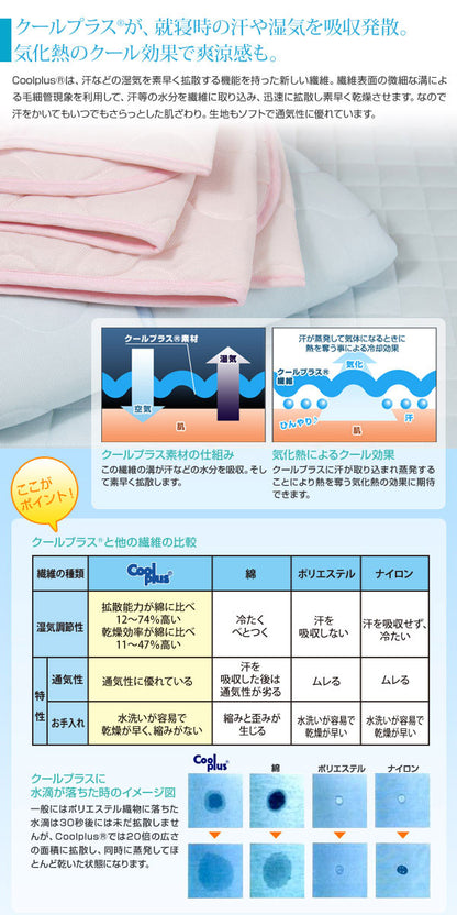 クールプラス 吸湿速乾 Cool plus さらっとクールプラス寝具3点セット【シングルサイズ】 2011年版 coolpluz 敷きパッド 枕パッド