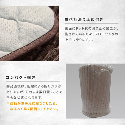 ストライプ フランネル キルトラグ 190×190cm 洗える防菌 防臭 防ダニ 床暖房対応 ホットカーペット対応 滑り止め 正方形 ラグ マット カーペット キルト キルティング インテリア おしゃれ 北欧(代引不可)