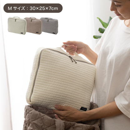 イブル 洗える マルチポーチ おむつポーチ 収納袋 Mサイズ 綿100% コットン100% mofua モフア かわいい おしゃれ 赤ちゃん ベビー ママ 妊婦 出産祝い ギフト プレゼント