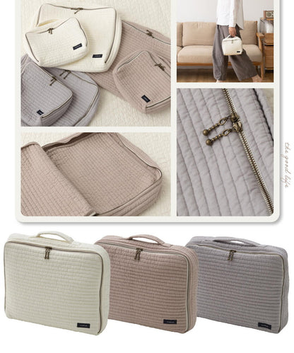 イブル 洗える マルチポーチ おむつポーチ 収納袋 Mサイズ 綿100% コットン100% mofua モフア かわいい おしゃれ 赤ちゃん ベビー ママ 妊婦 出産祝い ギフト プレゼント