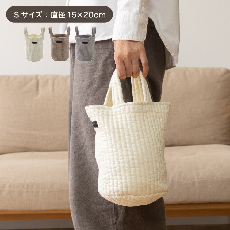 イブル 丸洗いできるマルチバスケットバッグ Sサイズ 綿100% ミニトートバッグ お買い物バッグ 洗える 持ち運び 小物 小さめ 犬 散歩 mofua モフア かわいい おしゃれ