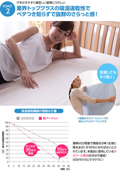 ひんやり冷却シーツ セミダブル 接触冷感ネオクール素材使用