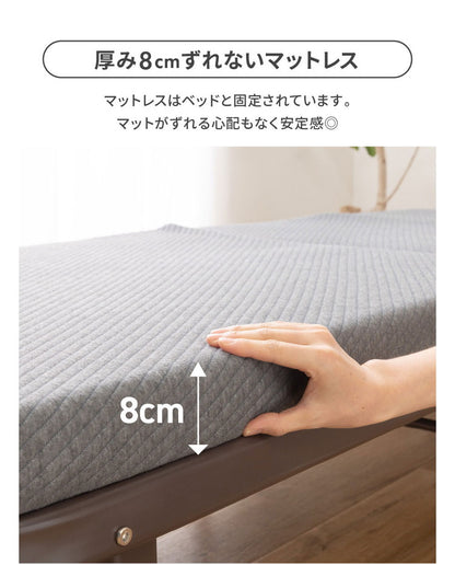 折りたたみベッド セミシングル SS リクライニング 完成品 組み立て不要 ハイタイプ 高さ40cm シングル コンパクト おしゃれ 北欧 布団 寝具 新生活 一人暮らし(代引不可)