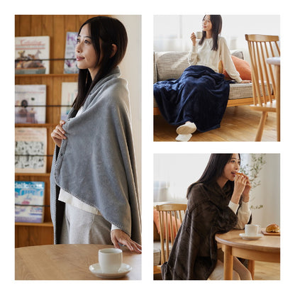 【同色2枚セット】3wayブランケット mofua モフア 138×93cm ひざ掛け 腰巻き 羽織り プレミアムマイクロファイバー 洗える ブランケット 毛布 無地 おしゃれ 北欧 あったか 秋冬 ふわふわ なめらか