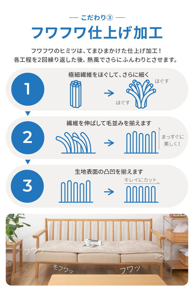 あったかソファパッド 65×180cm M マイクロファイバー mofua 1年保証 ソファカバー 3人掛け 2人掛け マルチカバー ソファマット おしゃれ 北欧 かわいい 冬