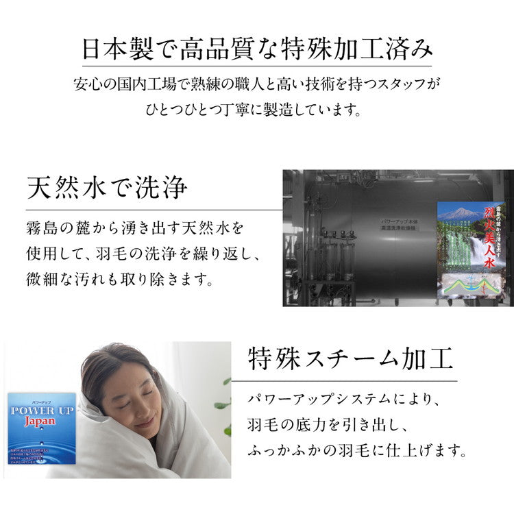 羽毛布団 ロイヤルゴールドラベル 93% 日本製 ホワイトダックダウン シングルロング セミダブルロング ダブルロング ダウンパワー400dp 国産 羽毛ふとん 掛け布団 保温性 高級感 高品質