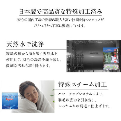 羽毛布団 ロイヤルゴールドラベル 93% 日本製 ホワイトダックダウン シングルロング セミダブルロング ダブルロング ダウンパワー400dp 国産 羽毛ふとん 掛け布団 保温性 高級感 高品質