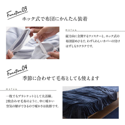 mofua うっとりなめらかパフ 布団を包める毛布 シングル(代引不可)