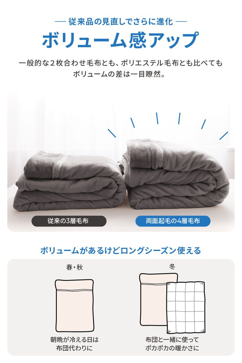 あったか4層毛布 シングル 140×200cm mofua 厚手 かわいい 毛布 ブランケット マイクロファイバー 低ホルム 静電気抑制 洗える 丸洗い モフア 1年保証(代引不可)