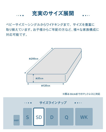 防水 ボックスシーツ セミダブル SD 120×200cm Nice guard+ サイドまでしっかり防水シーツ 抗菌 防臭 ダニ通過0 マットレスカバー マットレスプロテクター アンダーシーツ ナイスガードプラス(代引不可)