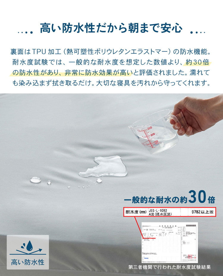 防水 ボックスシーツ セミダブル SD 120×200cm Nice guard+ サイドまでしっかり防水シーツ 抗菌 防臭 ダニ通過0 マットレスカバー マットレスプロテクター アンダーシーツ ナイスガードプラス(代引不可)