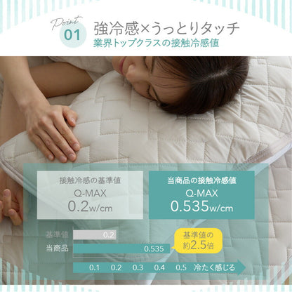 瞬間避暑地 強冷感 リバーシブル枕パッド 43×63cm 洗える ワッフル生地 吸水速乾 抗菌防臭 防ダニ 夏 ひんやり さらさら 接触冷感 冷感 クール 冷たい 両面仕様 ワッフルカバー 枕カバー まくらパッド 枕カバー ピローカバー ピローパッド