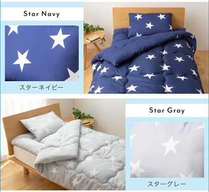 届いてすぐに使える 布団5点セット ダブル ほこりが出にくい 柄物 組布団 掛布団 掛け布団 敷布団 敷き布団 枕 洗える ピーチスキン加工 軽量 おしゃれ ふとんセット 布団セット