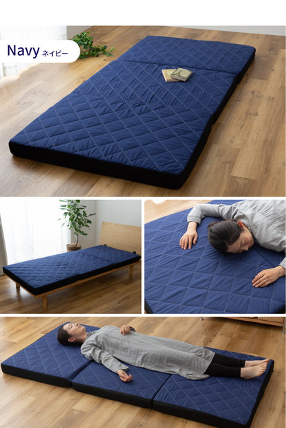 温度調整 三つ折り高反発マットレス シングル 9cm 硬め 調温 1年中使える オールシーズン ウォッシャブル 吸湿・放湿性に優れた温度調整 洗える 軽量 夏 冬 寝具 折りたたみ 3つ折り