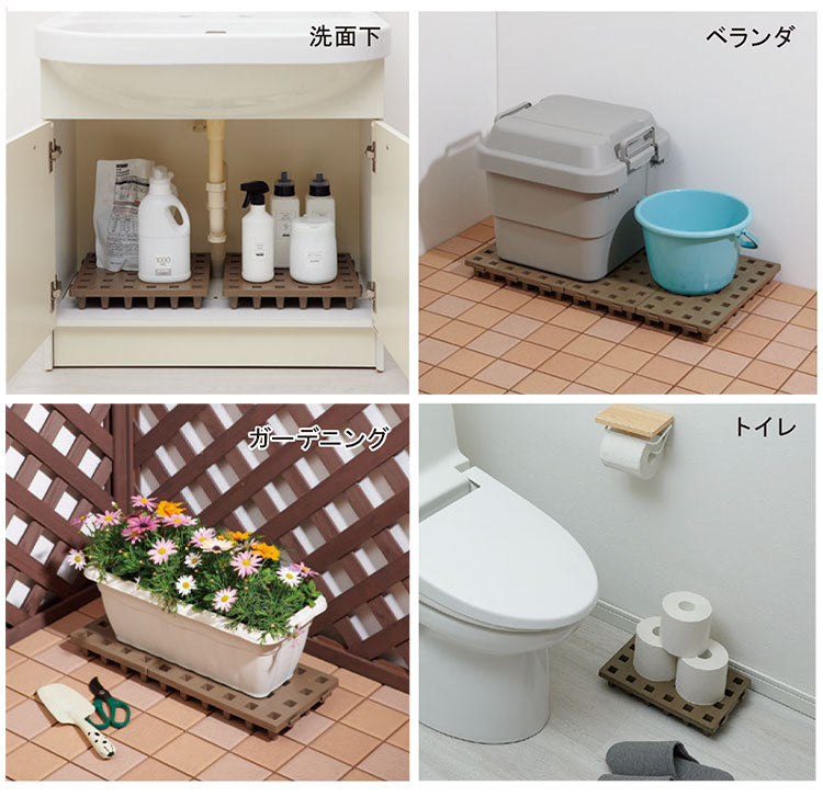 日本製 ジョイントすのこ 30×30cm 24枚セット 耐荷重300kg 頑丈 パレット 積み重ね 連結可能 湿気防止 押入れ 屋外 屋内 自宅 オフィス ガレージ 倉庫 Belca ベルカ JP-3030BR24