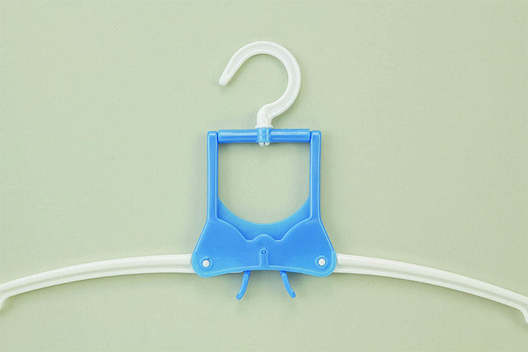 ツウィンモール 折りたたみワンタッチハンガー3個組 ホワイトブルー BL-34 洗濯干し 洗濯物干し 洗濯用品