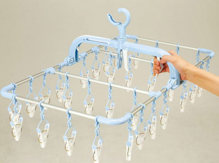 ツウィンモール 横もちアルミハンガー32ピンチ ブルー SL-02 洗濯干し 洗濯物干し 洗濯用品