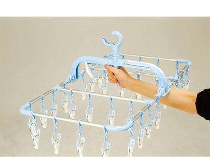 ツウィンモール 横もちアルミハンガー32ピンチ ブルー SL-02 洗濯干し 洗濯物干し 洗濯用品