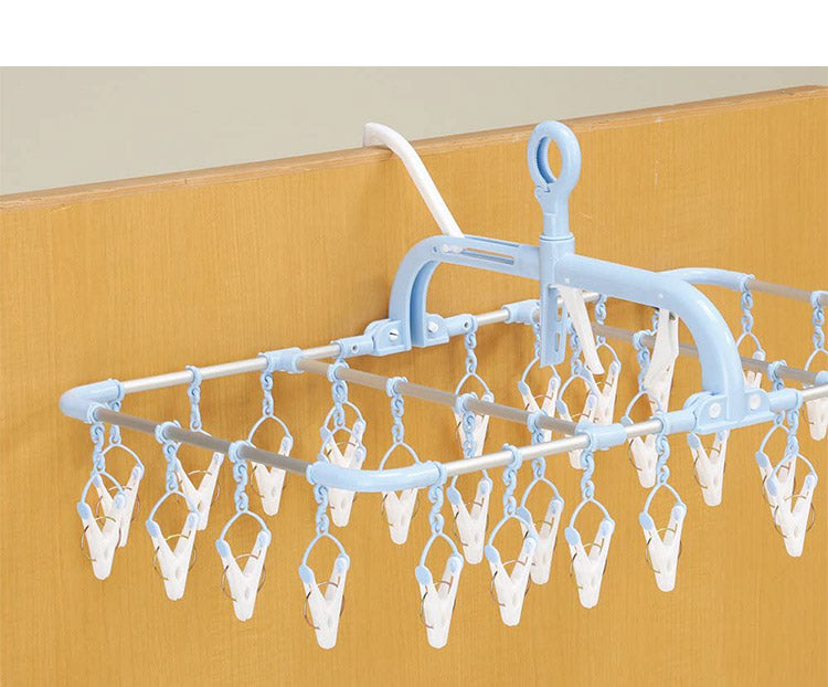 ツウィンモール 横もちアルミハンガー32ピンチ ブルー SL-02 洗濯干し 洗濯物干し 洗濯用品
