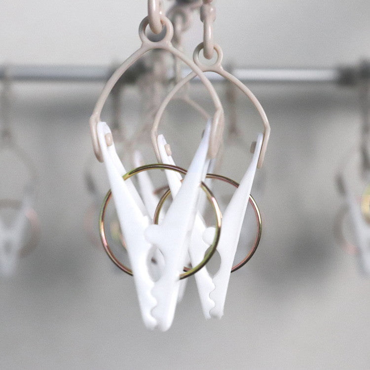 ツウィンモール 洗濯物干し 洗濯ハンガー ピンチハンガー 24ピンチ ベージュ ホワイト 横もちアルミハンガー IC-01