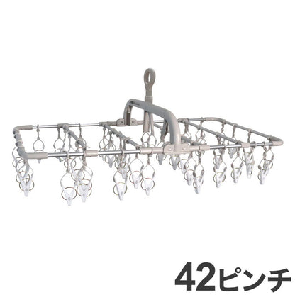 ツウィンモール 洗濯物干し 洗濯ハンガー ピンチハンガー 42ピンチ ベージュ ホワイト 横もちアルミハンガー IC-02