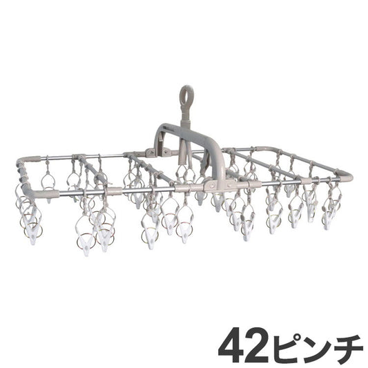 ツウィンモール 洗濯物干し 洗濯ハンガー ピンチハンガー 42ピンチ ベージュ ホワイト 横もちアルミハンガー IC-02