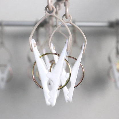 ツウィンモール 洗濯物干し 洗濯ハンガー ピンチハンガー 42ピンチ ベージュ ホワイト 横もちアルミハンガー IC-02