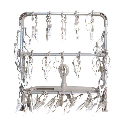 ツウィンモール 洗濯物干し 洗濯ハンガー ピンチハンガー 大容量 52ピンチ ベージュ ホワイト 横もちアルミハンガー IC-03