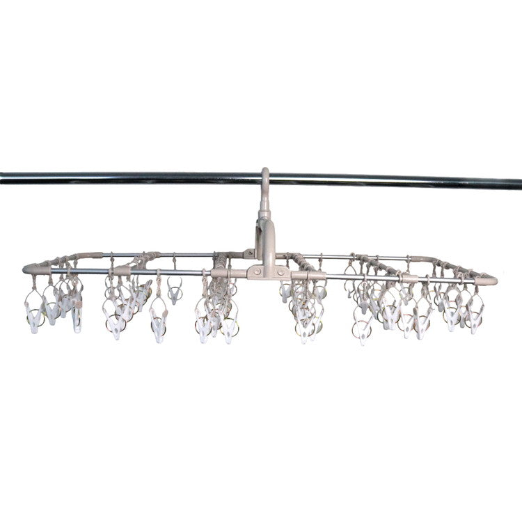 ツウィンモール 洗濯物干し 洗濯ハンガー ピンチハンガー 大容量 52ピンチ ベージュ ホワイト 横もちアルミハンガー IC-03