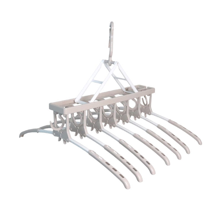 ツウィンモール のびのび 7連ガー 洗濯物干し 洗濯ハンガー 連結 ワンタッチ 伸縮 ベージュ ホワイト IC-04
