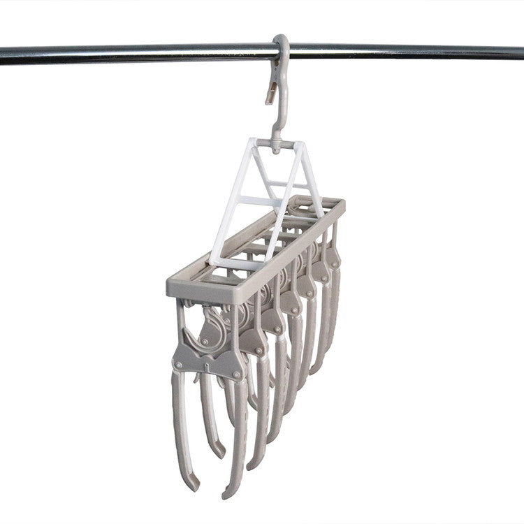 ツウィンモール のびのび 7連ガー 洗濯物干し 洗濯ハンガー 連結 ワンタッチ 伸縮 ベージュ ホワイト IC-04