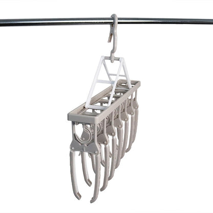 ツウィンモール のびのび 7連ガー 洗濯物干し 洗濯ハンガー 連結 ワンタッチ 伸縮 ベージュ ホワイト IC-04