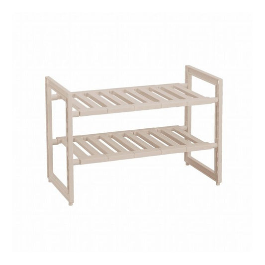 日本製 シンク下 ラック 2段 伸縮タイプ ワームグレー 幅46~73.5×奥行30×高さ40cm LD-234 Style Storage(代引不可)