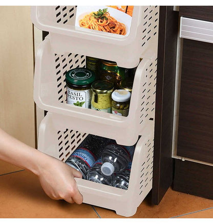 日本製 積み重ね ストッカー キャスター付 ワームグレー LD-245 Style Storage(代引不可)