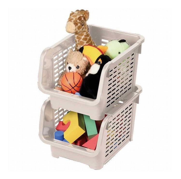 日本製 積み重ね ストッカー キャスター付 ワームグレー LD-245 Style Storage(代引不可)