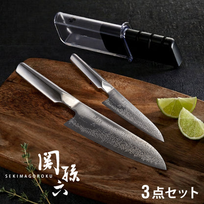 貝印 関孫六 匠創 包丁3点セット 三徳包丁 ペティナイフ 純正シャープナー 日本製 KAI 食洗機対応 オールステンレス 包丁セット 砥ぎ器 砥石 ナイフ 関の刃物 三徳3点セット