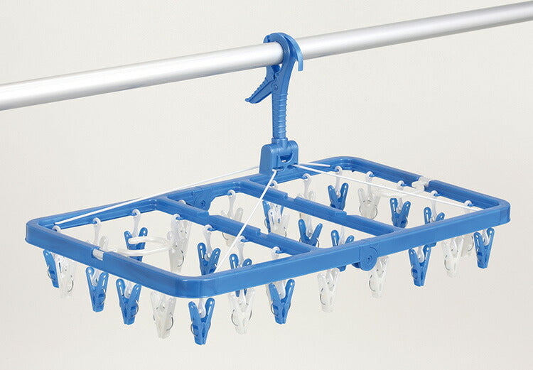 ピンチハンガー 32ピンチ 洗濯ハンガー 洗濯物干し 洗濯干し 物干しハンガー タオルハンガー ベランダ 物干し 洗濯 ハンガー フック 洗濯ばさみ ブルー SLA 東和産業