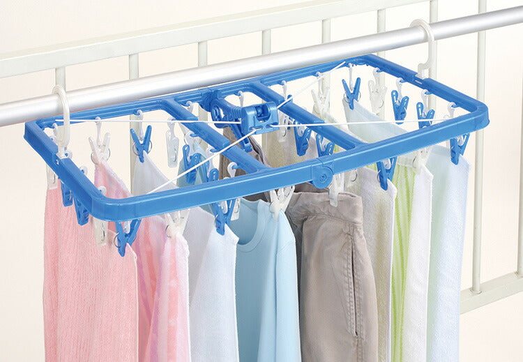 ピンチハンガー 32ピンチ 洗濯ハンガー 洗濯物干し 洗濯干し 物干しハンガー タオルハンガー ベランダ 物干し 洗濯 ハンガー フック 洗濯ばさみ ブルー SLA 東和産業
