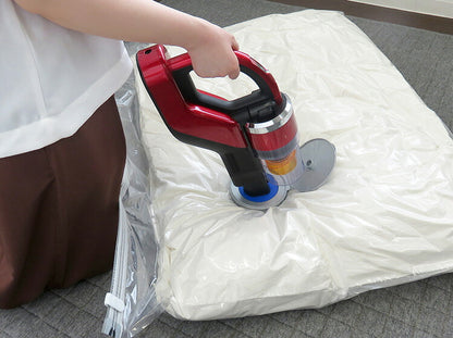 スティック掃除機対応 座布団圧縮袋 圧縮袋 座布団 100×90cm マチ付 座布団圧縮 バルブ付 座布団収納 袋 座布団収納袋 東和産業