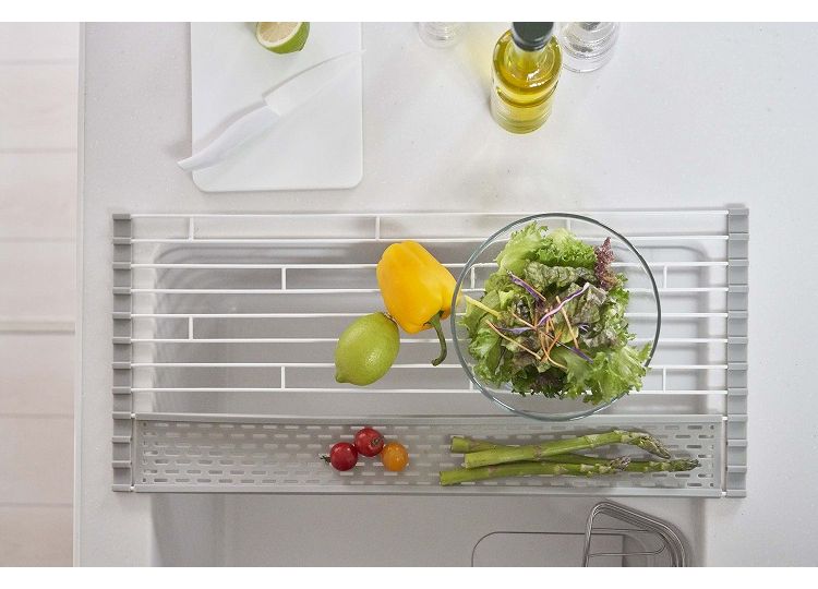 山崎実業 折り畳み水切り プレート Plate シリコーントレー付き S ホワイト