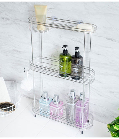 バスラック ステンレス 3段 大容量収納 省スペース ステンレスバスカウンター 3段 シャンプー ラック お風呂 収納 バスルームラック ボディーソープ リンス コンディショナー 伸晃 Belca