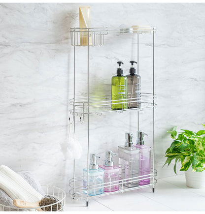 バスラック ステンレス 3段 大容量収納 省スペース ステンレスバスカウンター 3段 シャンプー ラック お風呂 収納 バスルームラック ボディーソープ リンス コンディショナー 伸晃 Belca