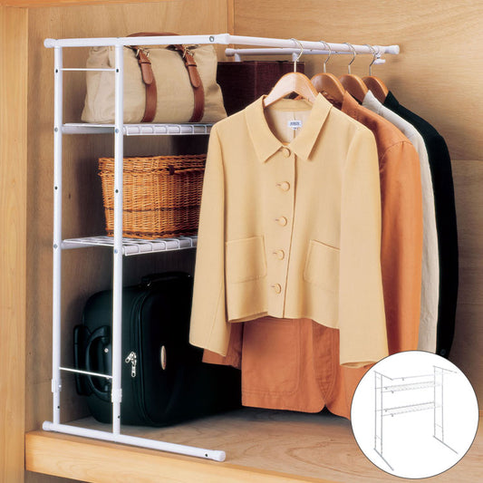 押入れハンガーラック 幅伸縮 高さ伸縮 TU-TYR 棚付きハンガーラック スーツ ジャケット 収納 バッグ かばん収納 押入れ収納 押入収納 衣類収納 ハンガーラック 伸晃 Belca