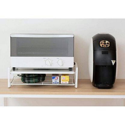 トースターラック レンジ上ラック 幅41.3cm 棚付き レンジラック スチールラック カウンター上 キッチン収納 白 ホワイト TR-W 伸晃 Belca ベルカ