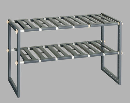 シンク下収納 2段 伸縮式 幅50cm~75cm 外せる棚板 高さ調節 排水管をよけて設置 シンク下フリーラック伸縮タイプ シンク下 ラック 収納 キッチン収納 キッチンラック 棚 VR-RG 伸晃 Belca