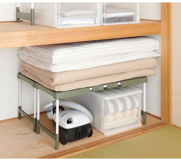 2台セット 日本製 クローゼット 押入れ フリーラック 伸縮タイプ CO-RG2T エコグリーン 整理棚 押入れ収納 押入収納 押入れラック クローゼット 収納棚 収納ラック すきま収納 隙間収納 伸晃 Belca