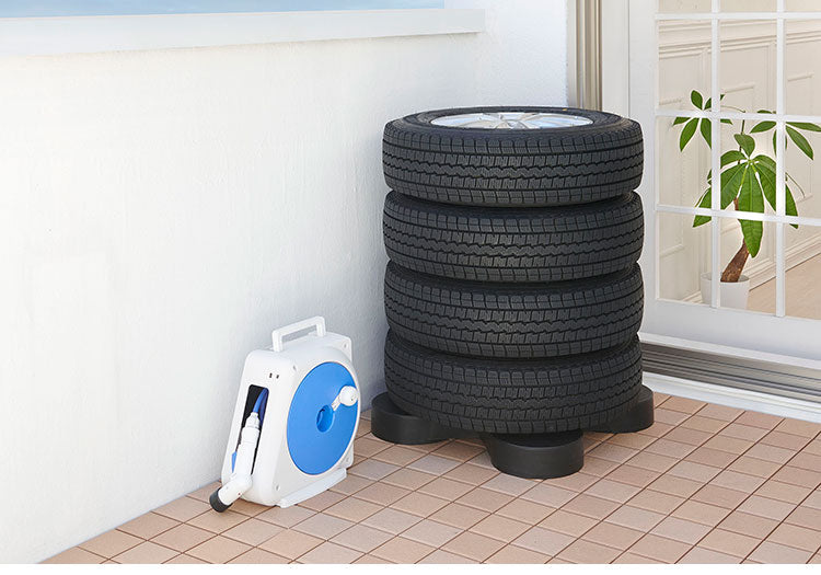 タイヤパレット 日本製 タイヤの直置き防止 湿気対策 すのこ タイヤ収納 耐荷重120kg タイヤラック TP-BK1T 物置 ガレージ 屋外 倉庫 タイヤ 収納庫 横置き プラスチック 伸晃 Belca