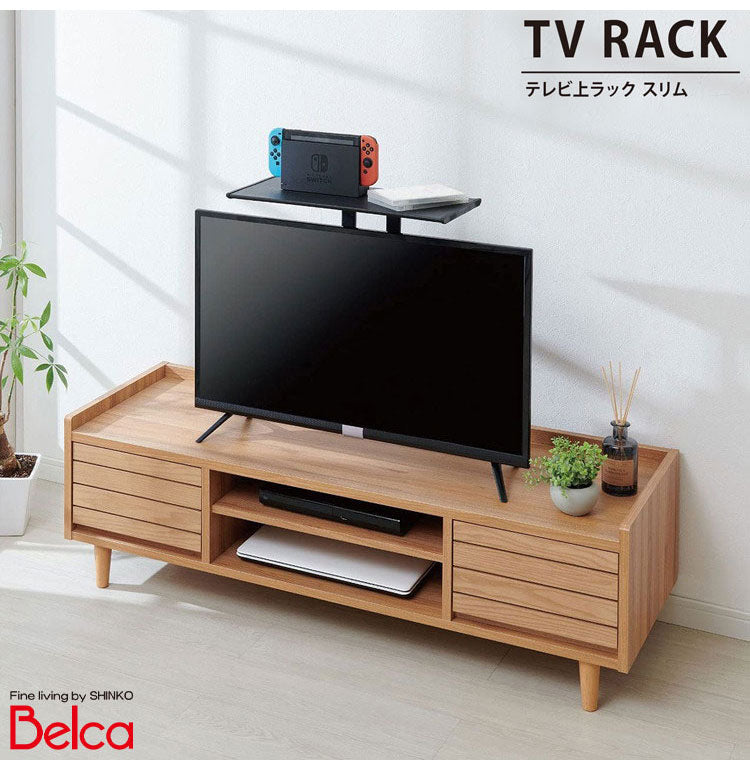 テレビ上ラック 幅45cm 31~40インチ対応 ゲーム機やリモコンの収納に テレビ裏に簡単取付 テレビ上 収納 テレビラック TVラック TV上ラック ゲーム機 収納 ゲームラック TV-S45 伸晃 Belca
